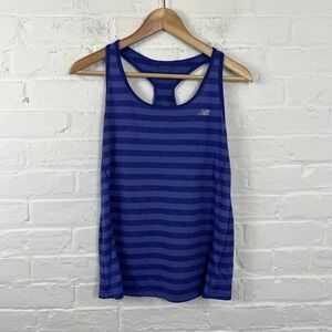 New Balance Women's Striped Racerback Workout Tank Sleeveless Purple Size L